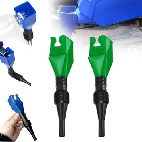 Household Folding Buckle Funnel, 2025 Upgrade Universal Buckle Plastic Oil Funnels for Automotive Use, Easy to Carry Wide Mouth Flexible Funnel for Car Motorcycle (Green 2pcs)