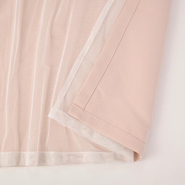 ロマンティックプリンセス 上飾り付きレイヤード遮光カーテン/ピンク