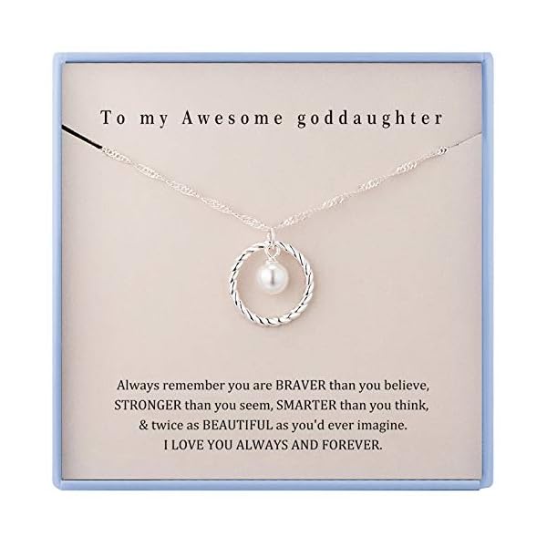 Goddaughter Necklace Goddaughter Gifts for Girls Sterling Silver Circle Necklaces for Girls Goddaughter Daughter Gifts from Godmother Christmas Holiday Jewelry