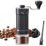 Kaffeemühle Manuell Mini Coffee Grinder mit 40 einstellbaren Stufen, Tragbare Manuelle Handkaffeemühle mit 30g Kapazität, Konische Mahlwerk mit Kurbel für Reise, Büro, Espresso, Pour Over Und Mehr