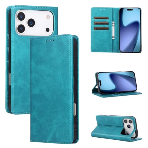 Coque silicone iPhone 12 Pro Max bleu clair étui portefeuille magnétique rabat cuir