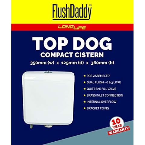 FLUSHDADDY CIST10 Top Dual Flush Cistern Bottom Entry, 6 Litre Cover