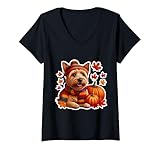 Photo Gallery donna autunno autunno norfolk terrier proprietario cane amante zucca vintage maglietta con collo a v Photo Gallery donna autunno autunno norfolk terrier proprietario cane amante zucca vintage maglietta con collo a v