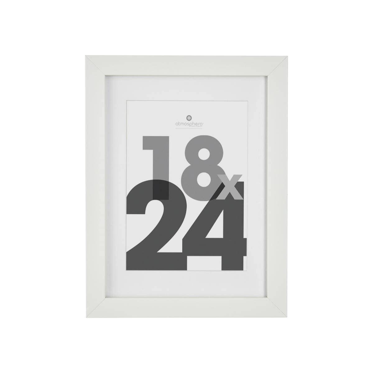 Atmosphera - Cadre photo Eva - bois et verre - blanc - 18x24 cm