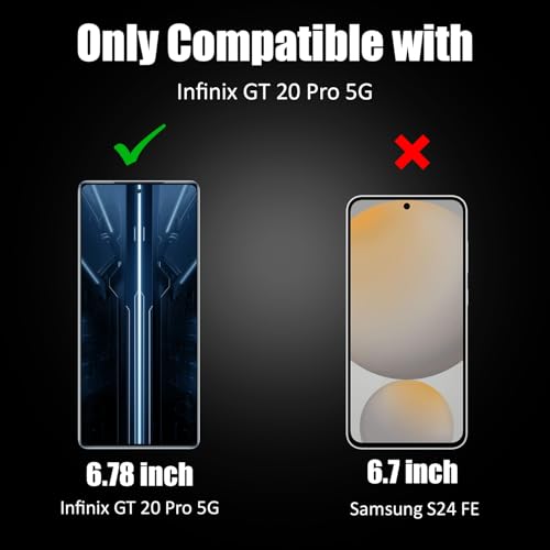 Image of AIBEX Military-Grade Tempered Glass Screen Protector Compatible for Infinix GT 20 Pro 5G with Edge-to-Edge Coverage Scratch Resistant | Case Friendly and Easy Installation Kit