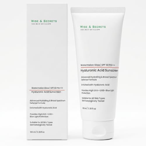 Image of Wise & Secrets Hyaluronic Acid Gel Sunscreen SPF 60 PA+++ | With Watemelom, Niacinamide, Ceramide & Squalane - 100 ml