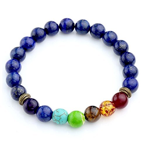 Reiki prière lapis lazuli pierre bracelet 7 chakras contre le stress des jeunes