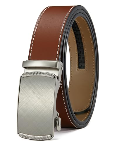Image of CHAOREN Ratchet Belt Replacement Strap 1 3 /8 inch, Leather Belt Strap for 40MM Slide Click Buckle