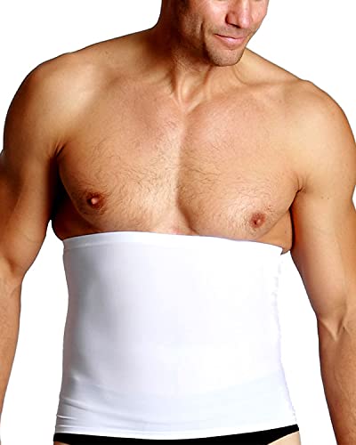 Insta Slim Men’s Slimming Compression Firming Belt, Slimming, Tummy Control, Special Occasions, Back Support, Posture Support (White, 2XL)