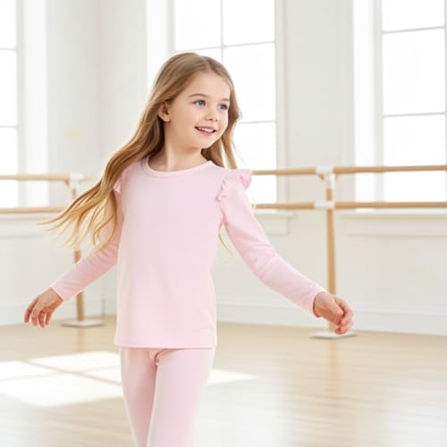 PATPAT Girls Pajama Sets Ages 2-12 Years - Snug Fit Long Sleeve Ruffle Sleepwear, Soft and Breathable Kids PJs4
