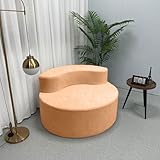 Genérico Sofá de 1 Plaza Tapizado, Sillones para El Salón, Diseño Curvo Acolchado Grueso No Requiere Montaje para Dormitorio Sala de Estar Oficina (Camello)