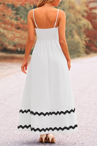 Image of PRETTYGARDEN Women's 2026 Summer Flowy Maxi Dress Casual Sleeveless Spaghetti Strap Ruffle Beach Long Dresses