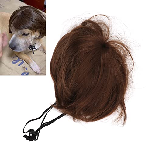 Peruca de cachorro lavável traje de cachorro atraente fibra de náilon flexível look novidade com elá