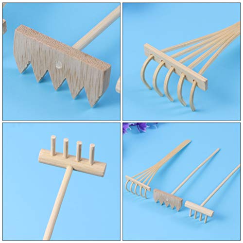 ARTIBETTER Tabletop 6Pcs Mini Ancinho de Jardim Zen Pedras Jardim Ferramentas Kits Jardim Zen Sandbo