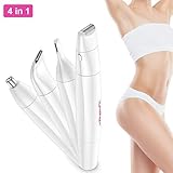 💎 Máquina de afeitar para el cuerpo femenino sin dolor: hecha de buen acero inoxidable, 4 cabezales fáciles de montar, fácil de quitar el vello del cuerpo, sin tirones, sin daños. ¡Funciona bastante bien como recortador del cuerpo! No hay golpes ni muescas como afeitarse con una navaja de afeitar.