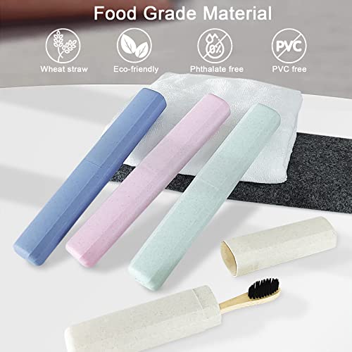 Image of Mulbozy 8 Packs Portable Travel Toothbrush Case, Breathable Plastic Toothbrush Holder for Home, Travel, Business, Camping, School