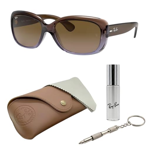 Image of Ray-Ban RB4101 JACKIE OHH Butterfly Shaped Sunglasses for Women with Official RAYBAN Eyewear Kit