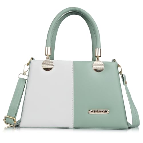 Image of Gold Rose Women's Elegant Color Block Handbag - Stylish Top Handle Purse for Office, Party & Daily Use | Premium Structured Ladies Hand Bag