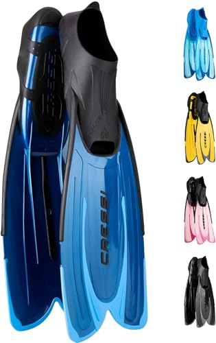 Image of Cressi Adult Snorkeling Fins with Self-Adjustable Comfortable Full Foot Pocket | Perfect for Traveling | Agua