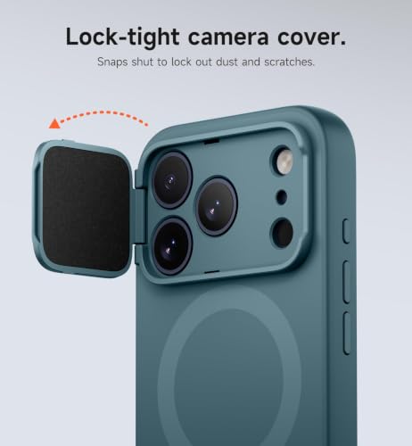 Image of SURITCH for iPhone 17 Pro Case with Camera Control Cover, Camera Cover and Adjustable Kickstand, Compatible with MagSafe, Shockproof Bumper Protective Cases 6.3 Inch, Lake Green