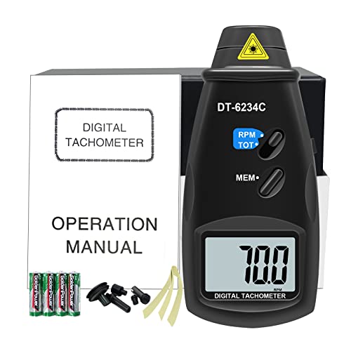 Digital Tachometer, Non-Contact Rpm Gauge Marker 2.5~99,999 Rpm High Precision Tachometer, Easy To Use Digital Photo Laser Tachometer Automatic Memory Max/Min/Last Value For Tires/Fans/Gears Etc. #TOP30