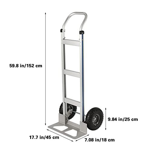 Carretilla de mano aluminio 500 lb capacidad ruedas goma miniatura 3