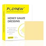 Polynew Manuka Honey Gauze Dressing, 2" x 2", 12 Individual Packs, Manuka Honey Wound Care Gauze for Ulcers, Bedsores, Burns, Abrasions and Cuts for Wound Healing