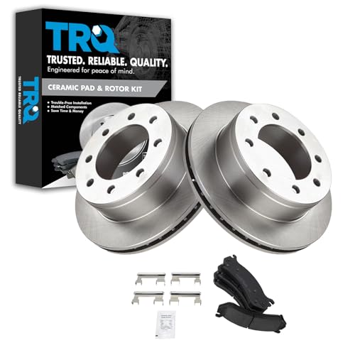 Image of TRQ Rear Ceramic Brake Pad and Rotor Set