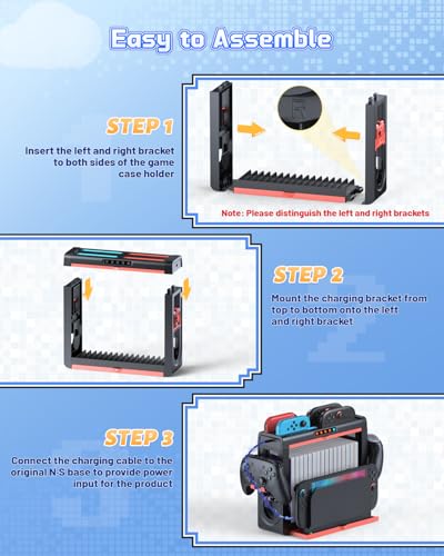 Chargeur Manette Switch OLED Support de Rangement pour Soirées Jeux en Famille