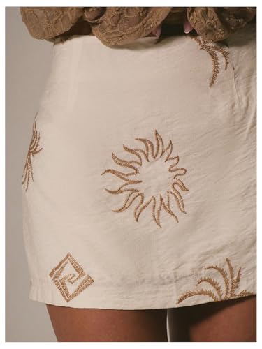 SOLY HUX Women's Embroidered Low Rise Skirt Summer Bodycon Mini Beach Vacation Skirts4