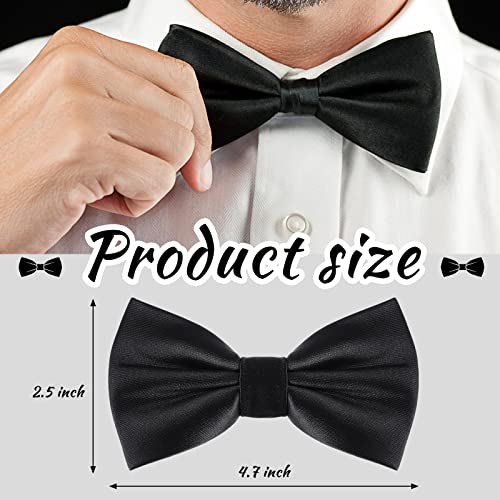 Image of Geyoga 2 Packs Bow Ties for Men Bow Ties Boys Bow Tie Costume Bow Ties Solid Clip on Bow Tie for Wedding Party