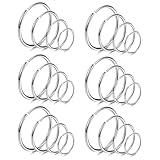 Senshuomy 24pcs Extra Thin Nose Rings,Small Plain Nose Rings 0.8mm Tiny Nose Hoop,Small Hoop Earrings,Lip Rings,Super Snug Nose,Piercing Jewellery for Women, Hypoallergenic (Silver) - Image 1