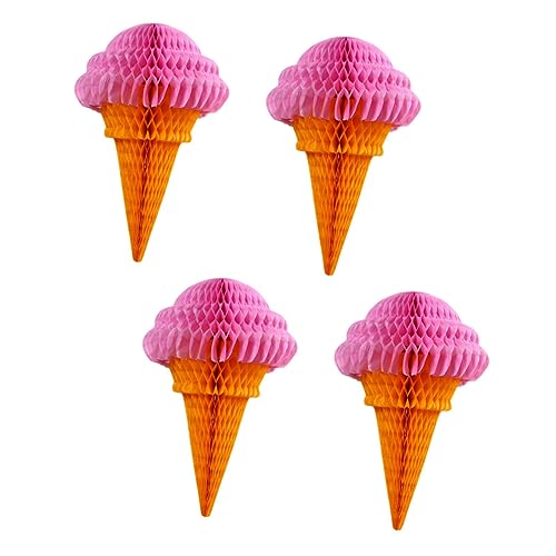 JECOMPRIS 4piezas Bolas De Panal De Helado Decoración De Cumpleaños Adornos Festivos