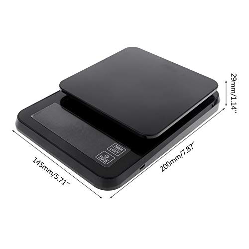 Wagi, cyfrowe wagi kuchenne, Przenośna cyfrowa elektroniczna waga kuchenna, 5kg cyfrowa waga do kawy kroplowej z timerem 5000g/0.1g wagi USB elektroniczna żywność