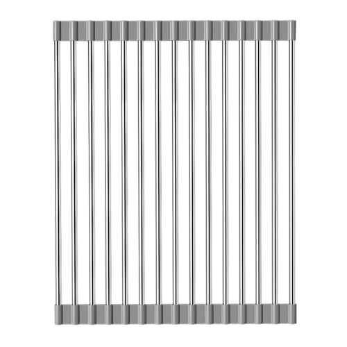Genérico Escurridor Enrollable Rejilla de Silicona for Fregadero Que Ahorra Espacio: escurridor Multiusos, Alfombrilla for Lavar Verduras y Almohadilla Aislante: mejore su Cocina