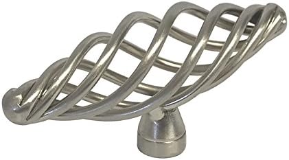 40 Pack Satin Nickel or Brushed Nickel Bird Cage Birdcage Oval Nest Twist Wire Swirl 3" (76mm) Kitchen Cabinet Drawer Hardware Pull Knob 1338-76