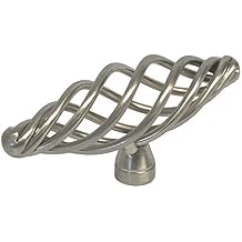 5 Pack Satin Nickel or Brushed Nickel Bird Cage Birdcage Oval Nest Twist Wire Swirl 3" 76mm Kitchen Cabinet Drawer Hardware Pull Knob 1338-76