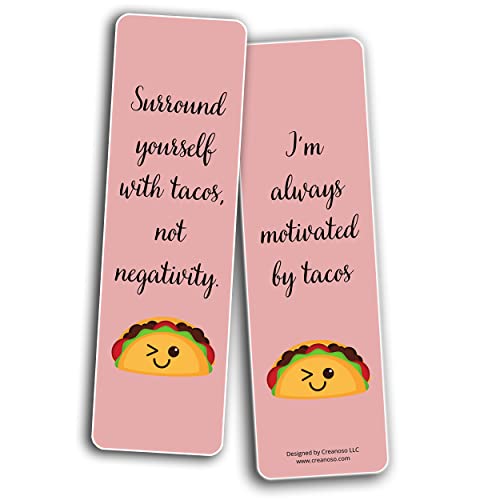 Creanoso Taco Lovers Bookmarks (5-Sets X 6 Cards) – Daily Inspirational Card Set – Interesting Book Page Clippers – Great Gifts For Adults And Professionals #TOP3