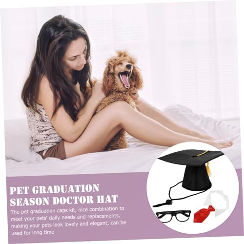 POPETPOP 2 sets disfraz graduación para perros y gatos miniatura 6