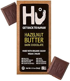 Hu Chocolate Bars | 8 Pack Hazelnut Butter Chocolate | Natural Organic Vegan, Gluten Free, Paleo, Non GMO, Fair Trade Dark Chocolate | 2.1oz Each