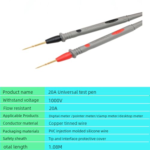 Image of 2PCS Banana Plug to Test Hook Clips Test Leads Copper Soft Cable Wires for Multimeter Electrical Testing 1000V 20A