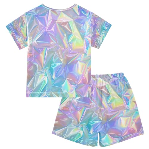 senya Short Sleeve Pajamas Sets Summer Cotton Sleepwear Create Pastel Holographic2