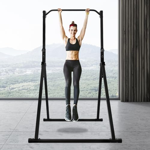 Optrekstang, power rack, power tower van metaal, optrekstang vrijstaand, instelbare hoogte, tot 200 kg, voor thuis, gymnastiek, calisthenics - Afbeelding 3