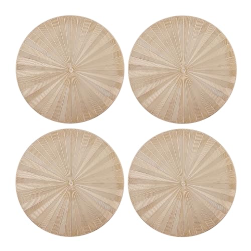 Mikasa 4pc PU Round Placemats, Gold, 38cm, Tagged