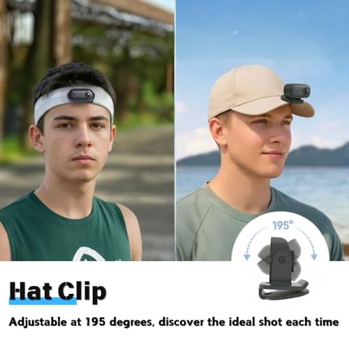 TOSBARRFT 4K Körperkameras mit Audio- und Videonachzeichnung - wasserdichter 4K-Körperkamera, magnetisch und mit 360°-Klammer, 120-Minuten-Batterie fürs Radfahren, Spazierengehen mit Tieren(4K-P-64G)