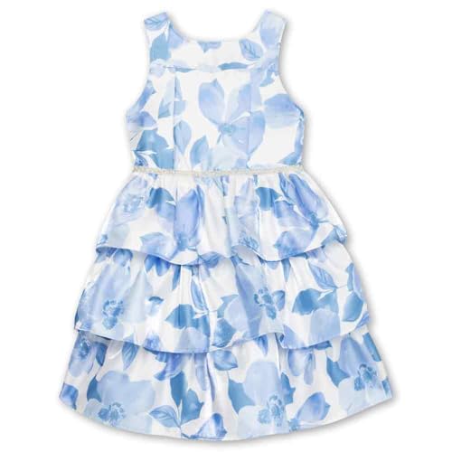 Speechless Girls' Sleeveless Shimmer Organza Tiered Dress