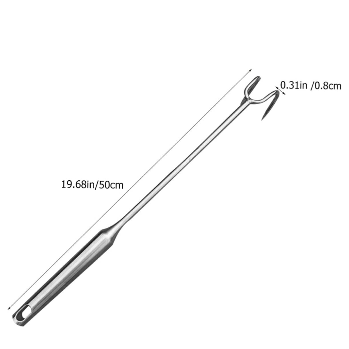 Gogogmee Professional Pork Hook Stainless Steel Meat Hook Roasting Meat Kitchen BBQ Wear-Resistant Barbecue Accessory