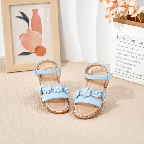 Image of Flaryzone Girls Sandals Open Toe Summer Flats Dress Sandals Shoes Toddler /Little Kid