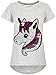 Produktbild Kmisso Kinder Mädchen T-Shirt Einhorn Motiv Wende-Pailletten Shirts Oberteil Bluse 30060 Grau 104