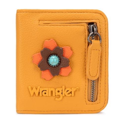 Image of Montana West X Wrangler Small Womens Wallet Rfid Blocking Wallets Bifold Credit Card Holder Wallets with Clear ID Window